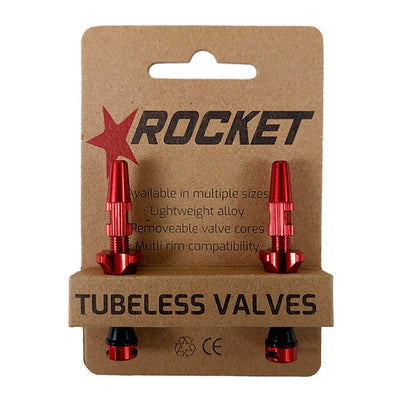 Rocket Tubeless Valve Kit 48mm Red [sz:48mm Col:red]