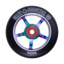 Grit 5 Spoke Alloy Scooter Wheels Pair Black/neo Core 100mm