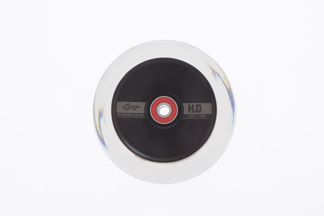Grit H20 Scooter Wheels Pair Clear/black Core 110mm