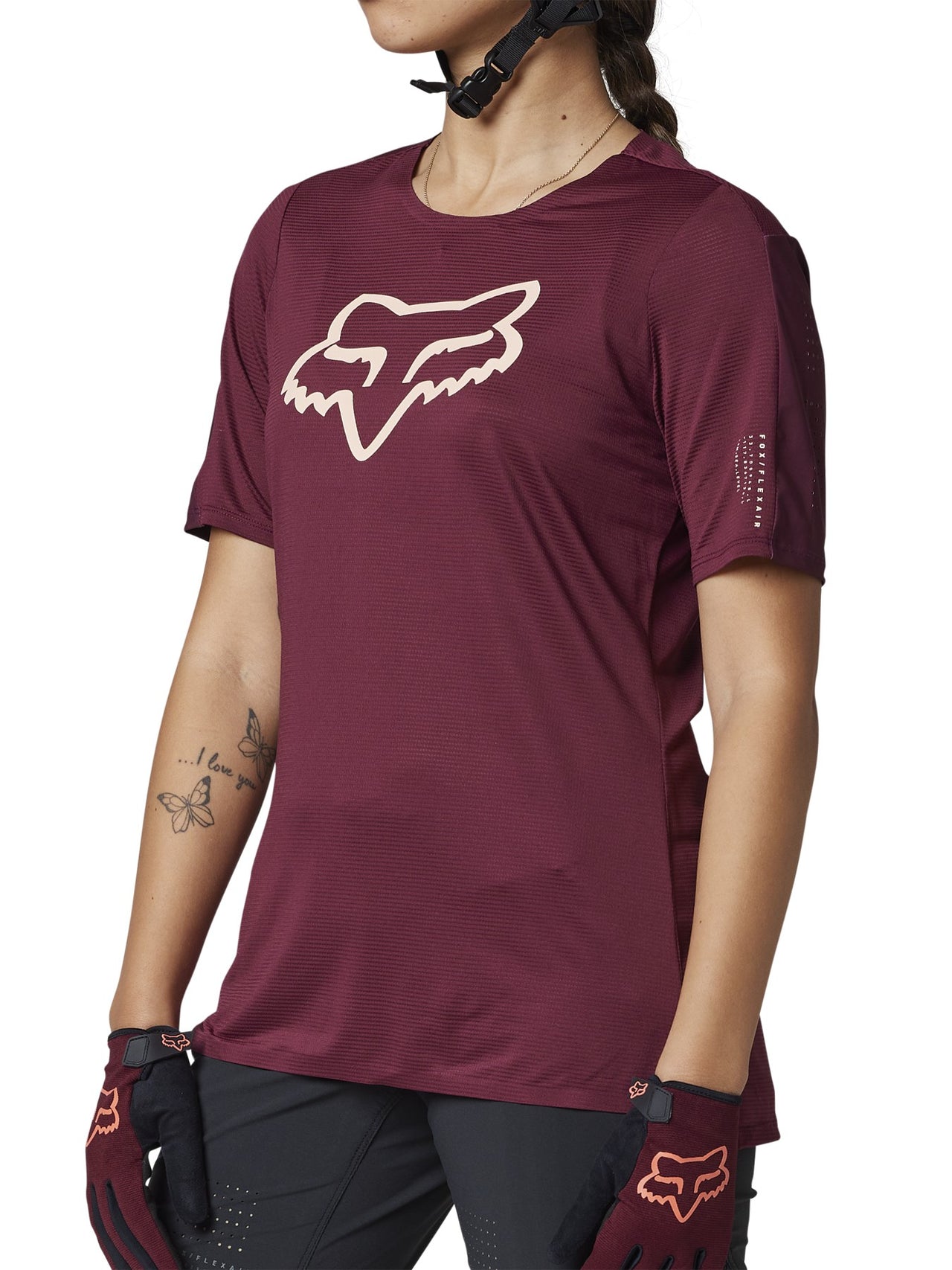 Fox Womens Flexair Ss Jersey Dark Maroon