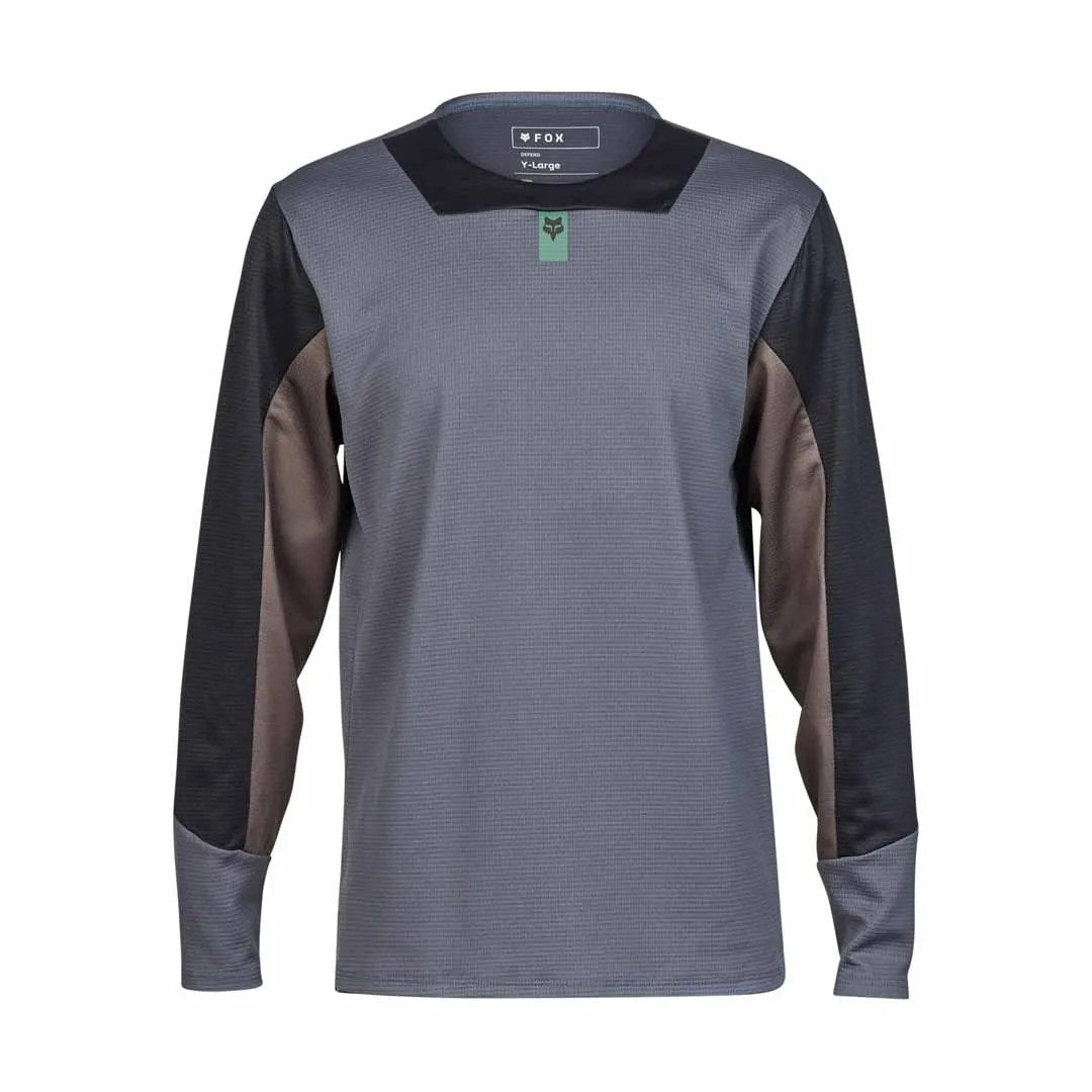 Fox Youth Defend Ls Jersey 2025 [sz:yth Lg Col:graphite]