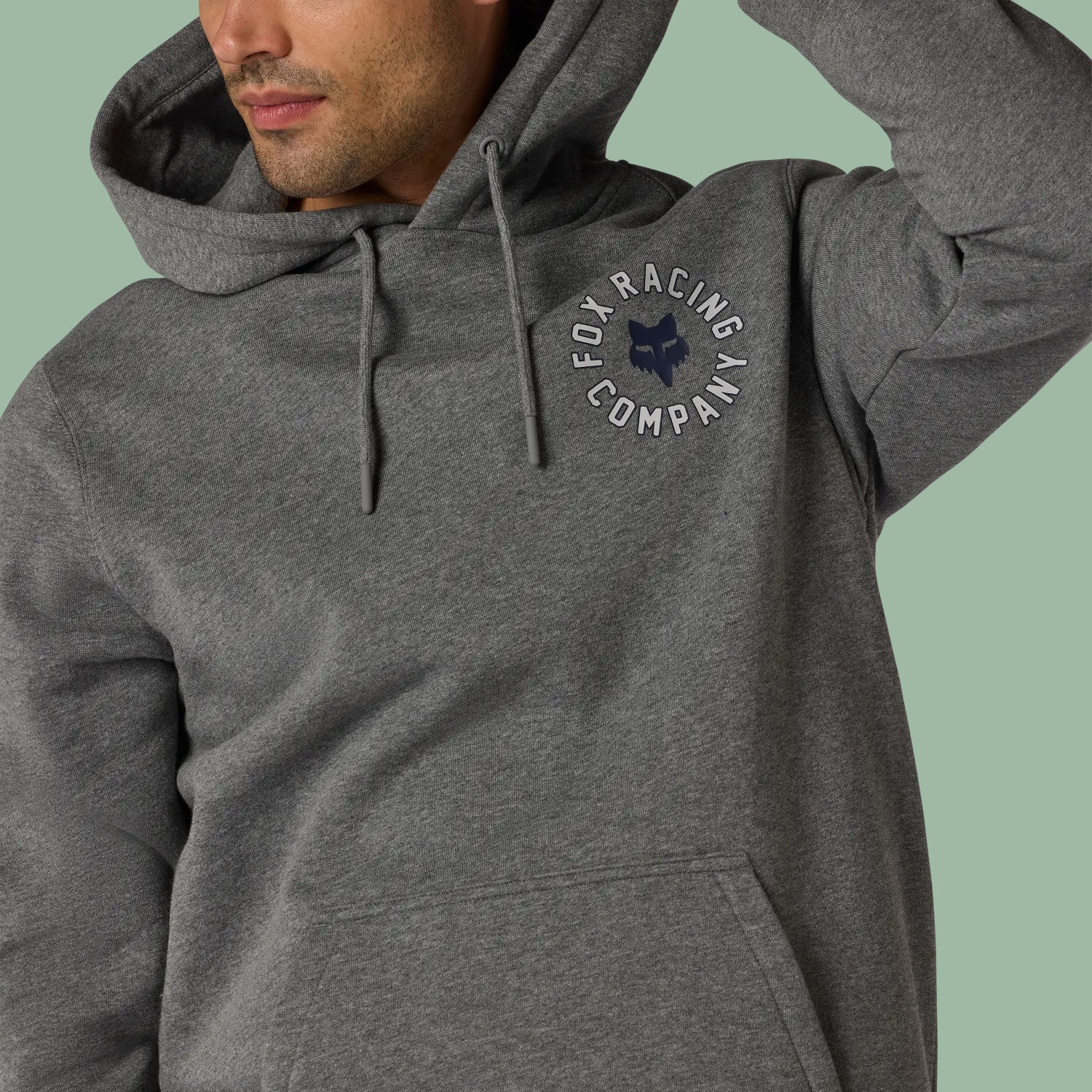 Fox Beam Fleece Hoodie Pull Over [sz:sm Col:heather Graphite Grey]