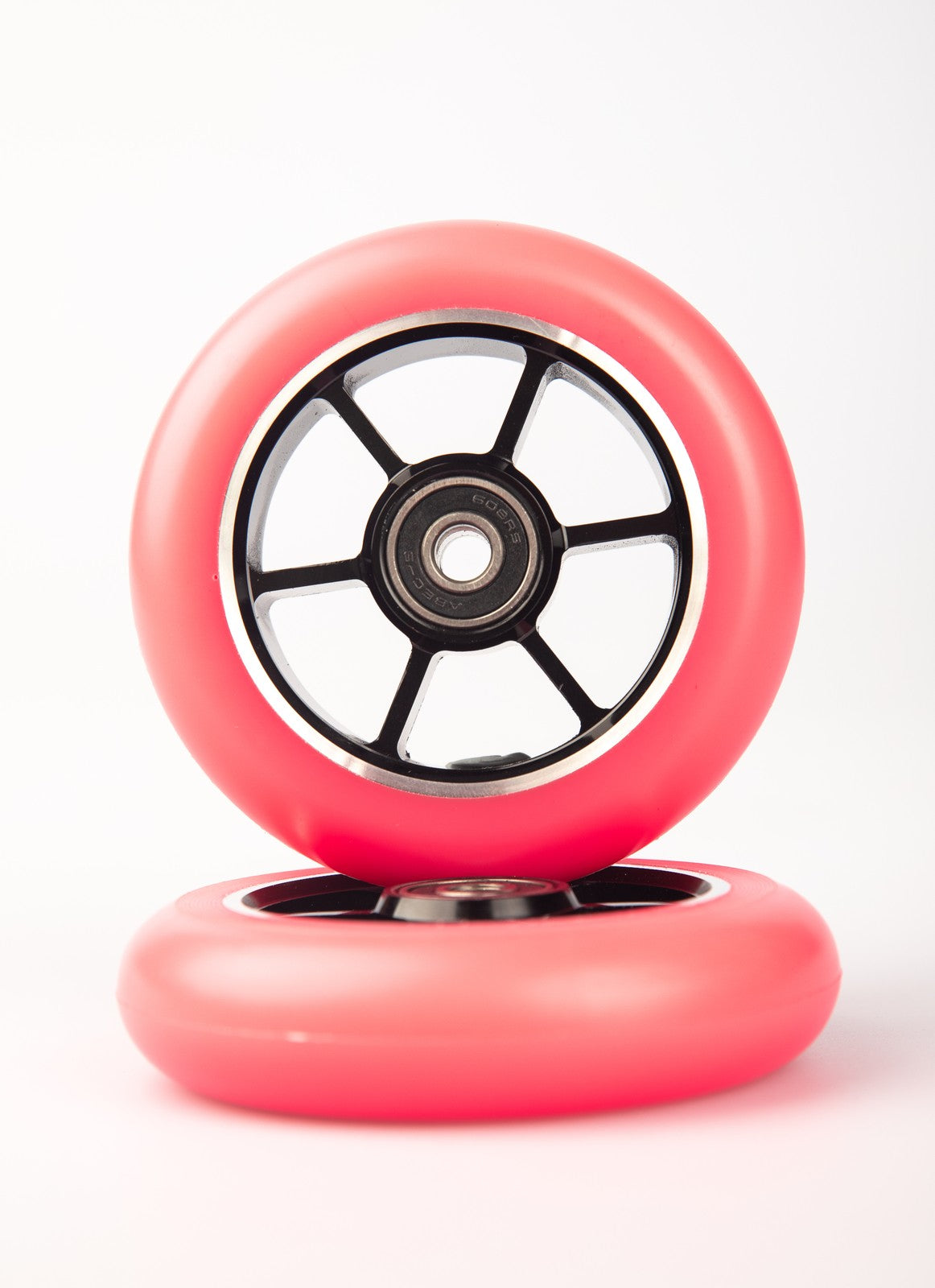 Scooter Wheels Pair Pink/black Core 100mm