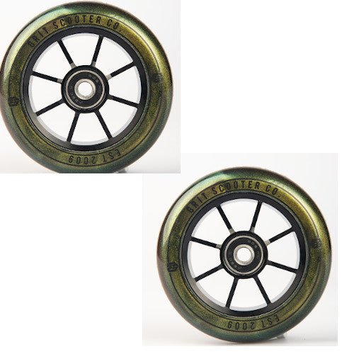 Grit Scooter Wheels 100mm Gold/black Core (pair)