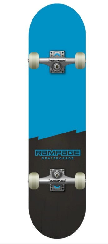 Rampage Skateboard Blue Black Stain