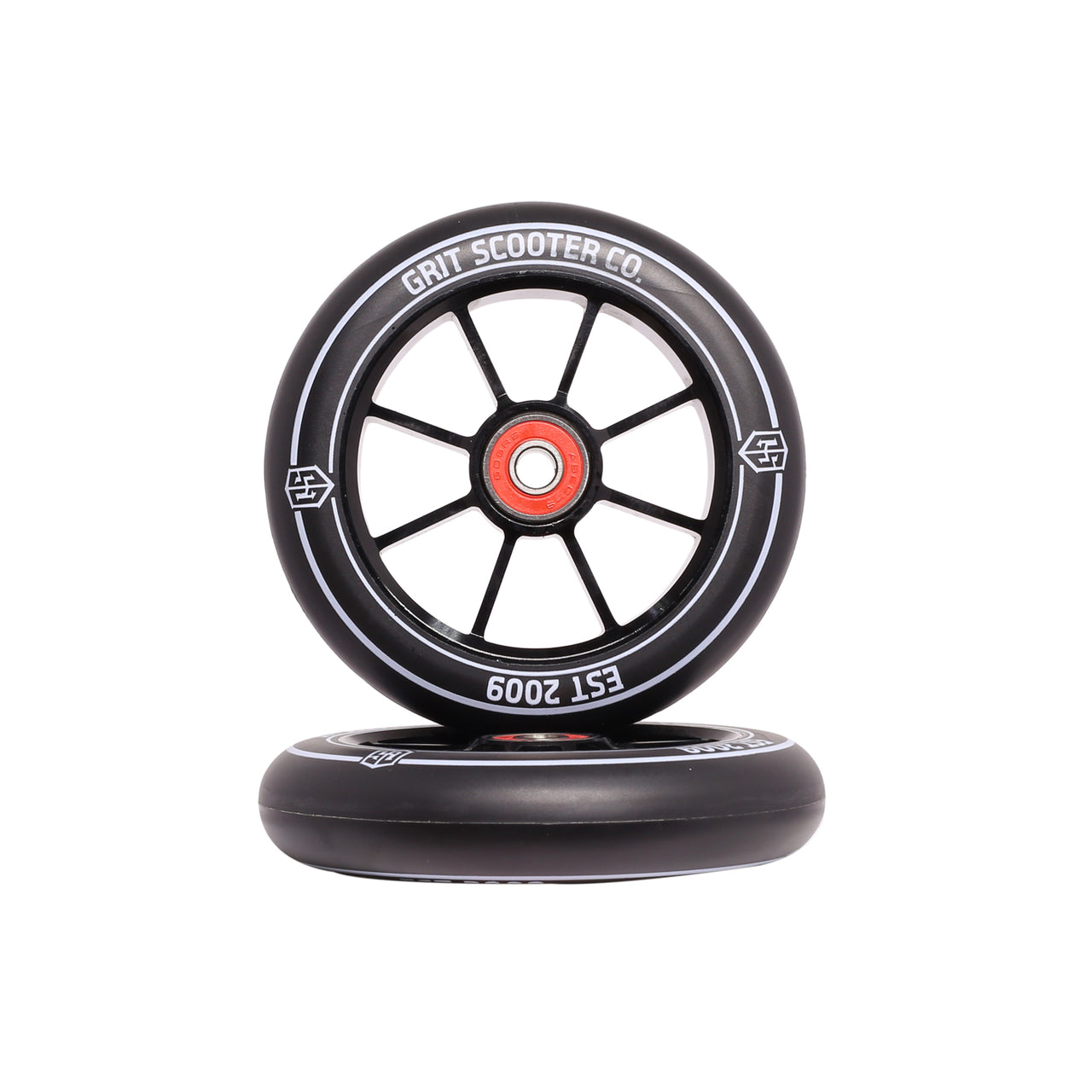 Grit Scooter Wheels 6 Spoke 110mm Black/black Core Pair