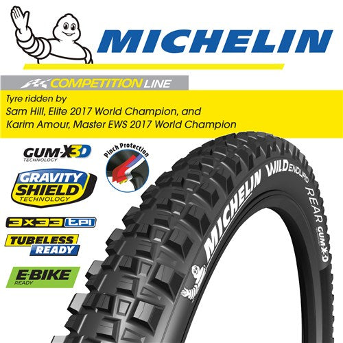 Michelin Wild Enduro Rear Gum-x3d 29 X 2.4 Folding Tyre [sz:29 Width:2.4]