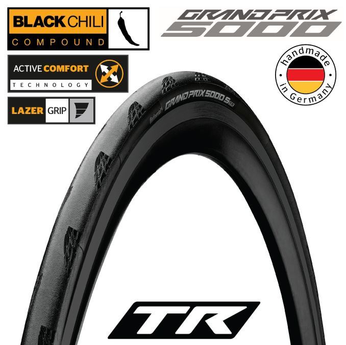 Continental Gp5000 S Tr 700 X 25 Black Folding Tyre [sz:700 Width:25]