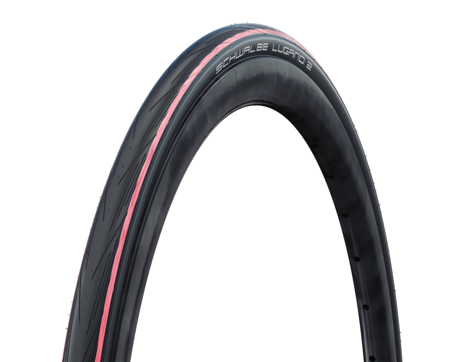 Schwalbe Lugano Ii Tyre [sz:700 Width:25 Col:red Stripes]