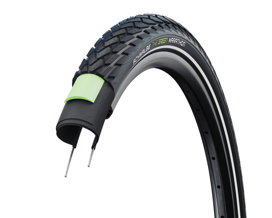 Schwalbe Green Marathon Tyre Black With Reflective Stripe [sz:700 Width:32]
