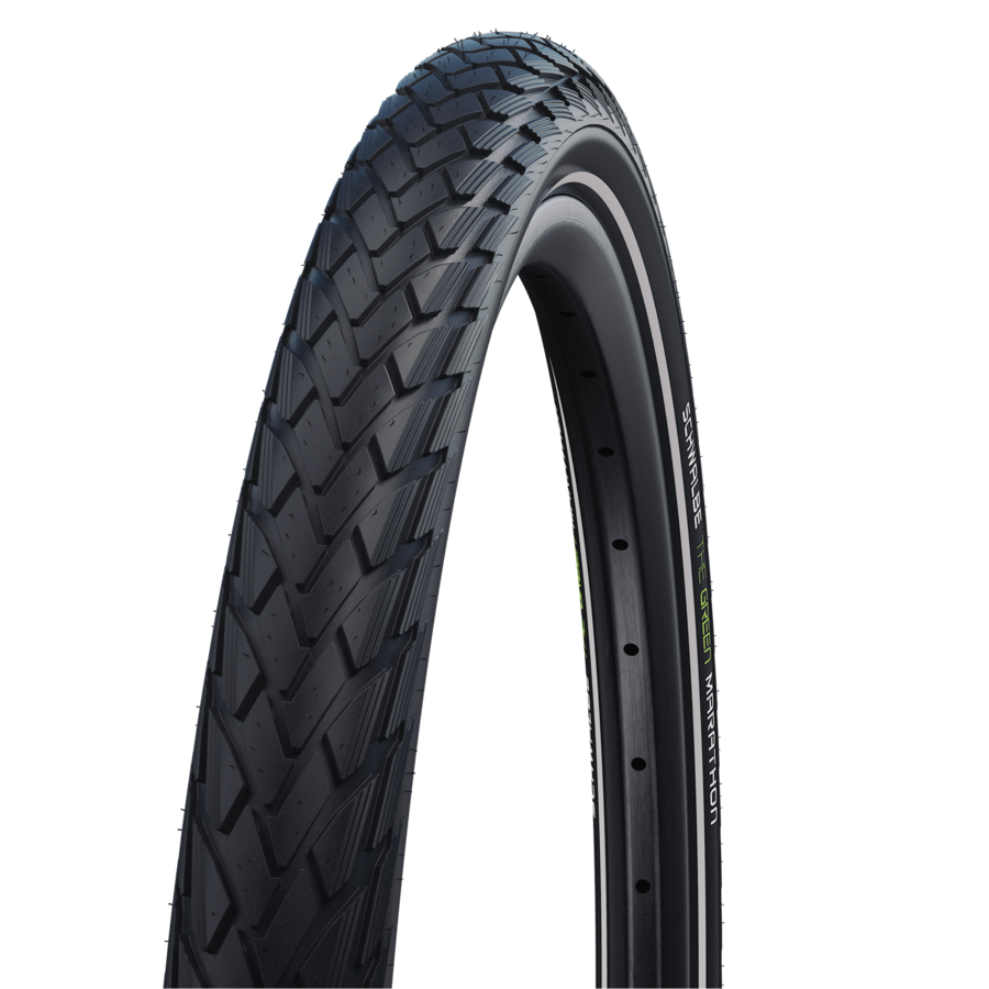Schwalbe Green Marathon Tyre Black With Reflective Stripe [sz:700 Width:32]