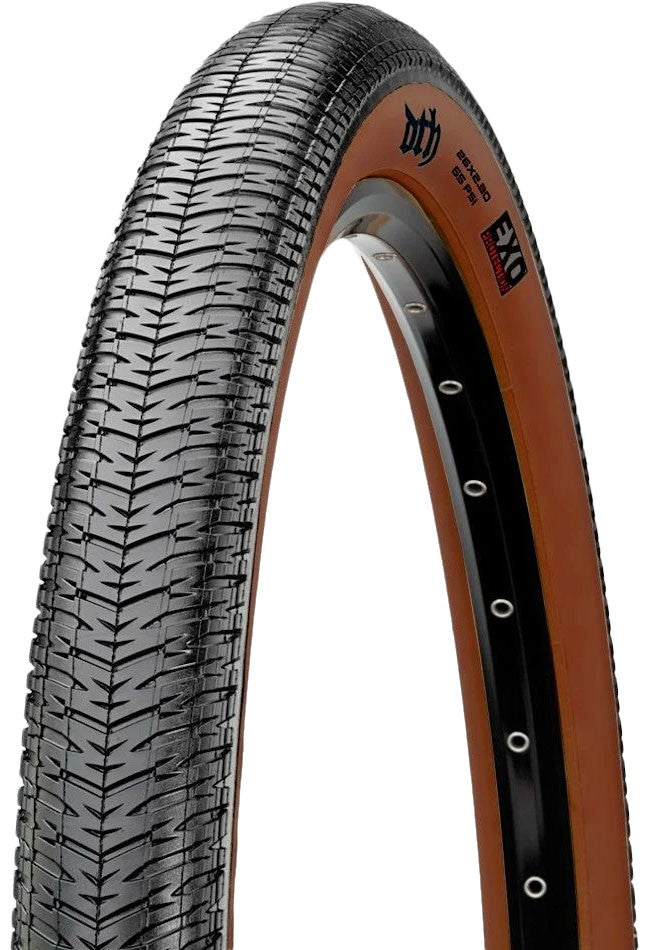 Maxxis Dth 26 X 2.30 Dark Tanwall Exo Wire Bead Tyre [sz:26 Width:2.3]