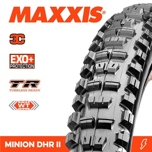Maxxis Minion Dhr Ii 29 X 2.40 Wt 3c Exo+ Tr Folding Tyre [sz:29 Width:2.4]