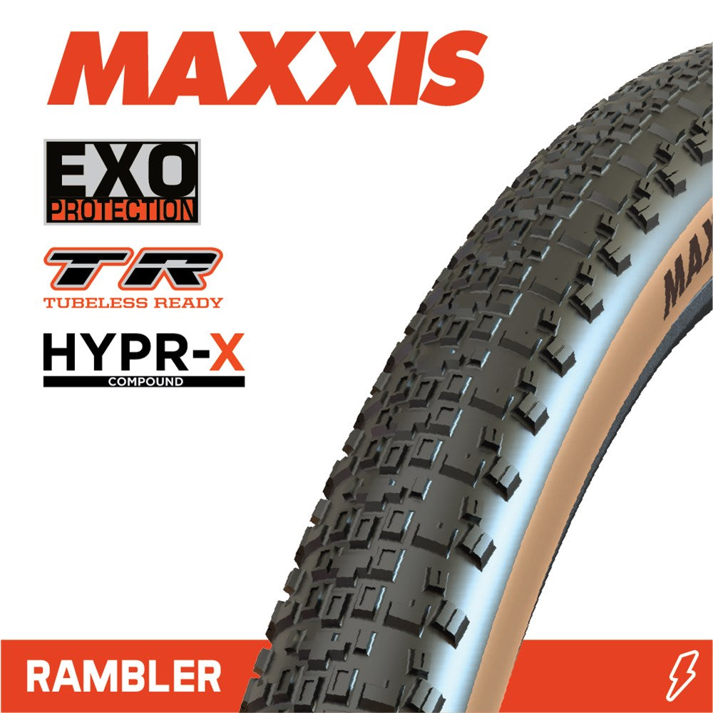Maxxis Rambler 700 X 45c Hypr-x Exo Tr Tanwall Tyre [sz:700 Width:45 Type:folding]