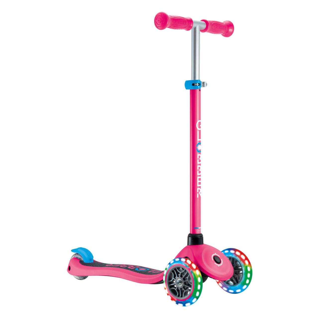 Globber V2 Lights And Grip Tape 3 Wheel Scooter Pink And Blue