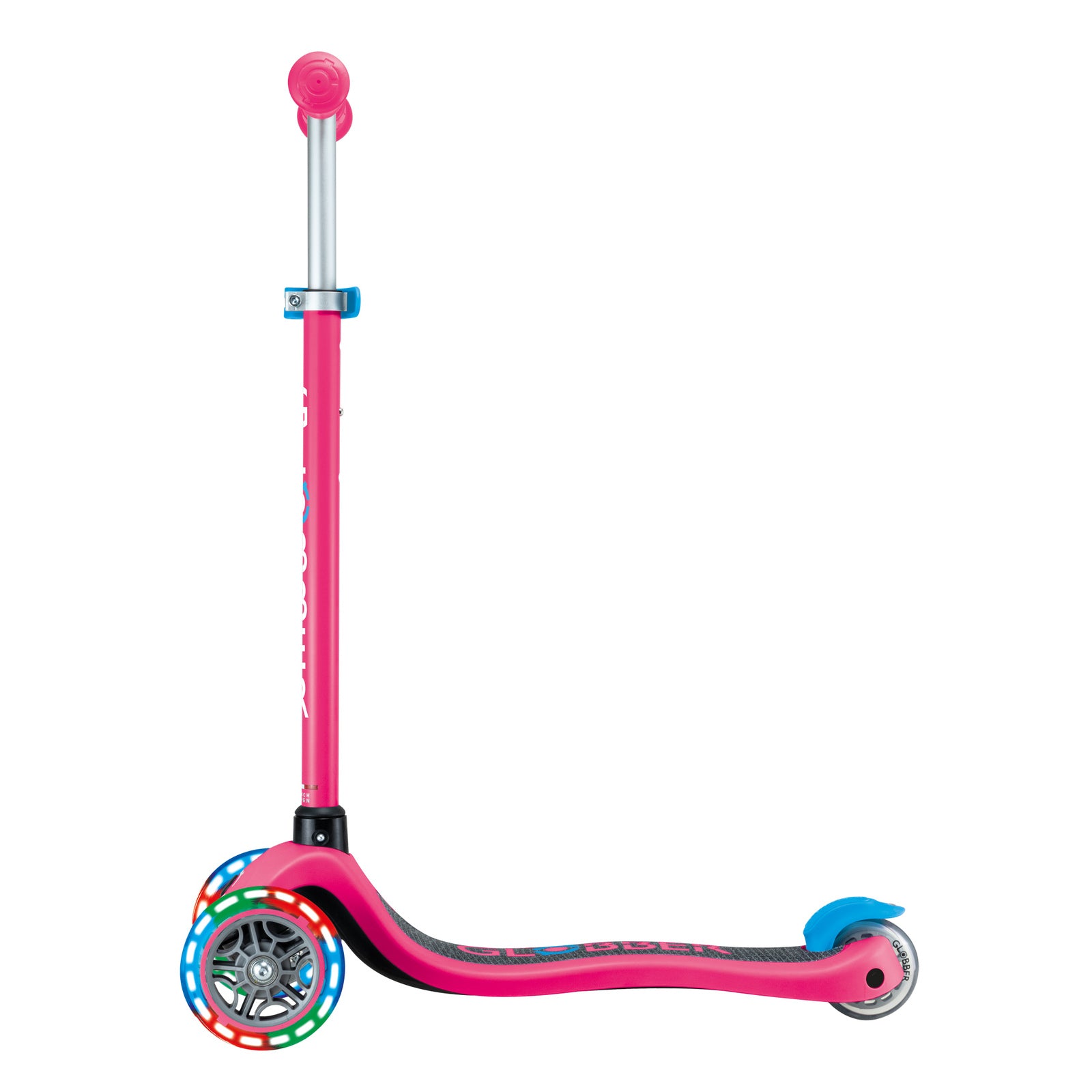 Globber V2 Lights And Grip Tape 3 Wheel Scooter Pink And Blue