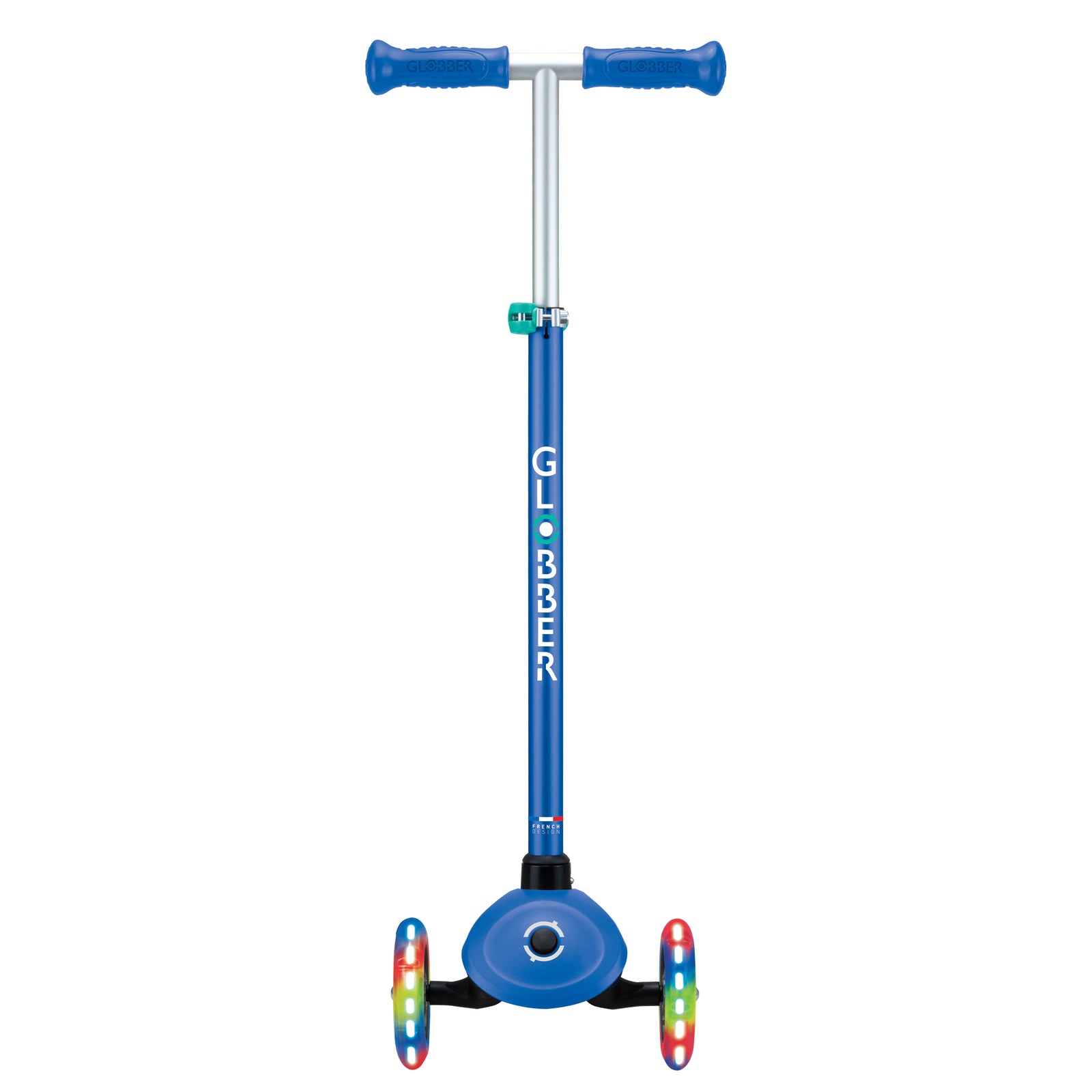 Globber Primo Plus With Lights Navy Blue/emerald Green 3 Wheel Scooter