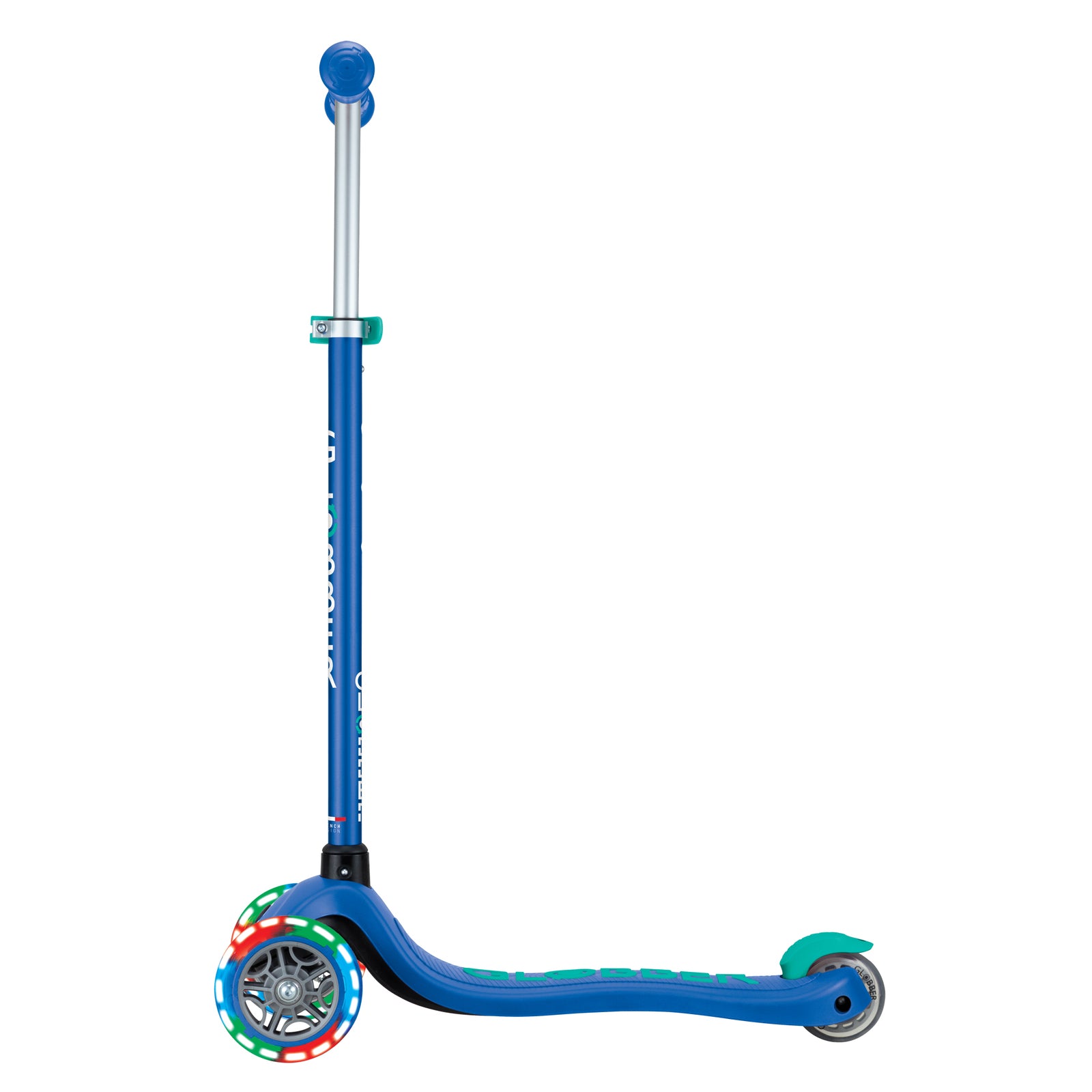 Globber Primo Plus With Lights Navy Blue/emerald Green 3 Wheel Scooter
