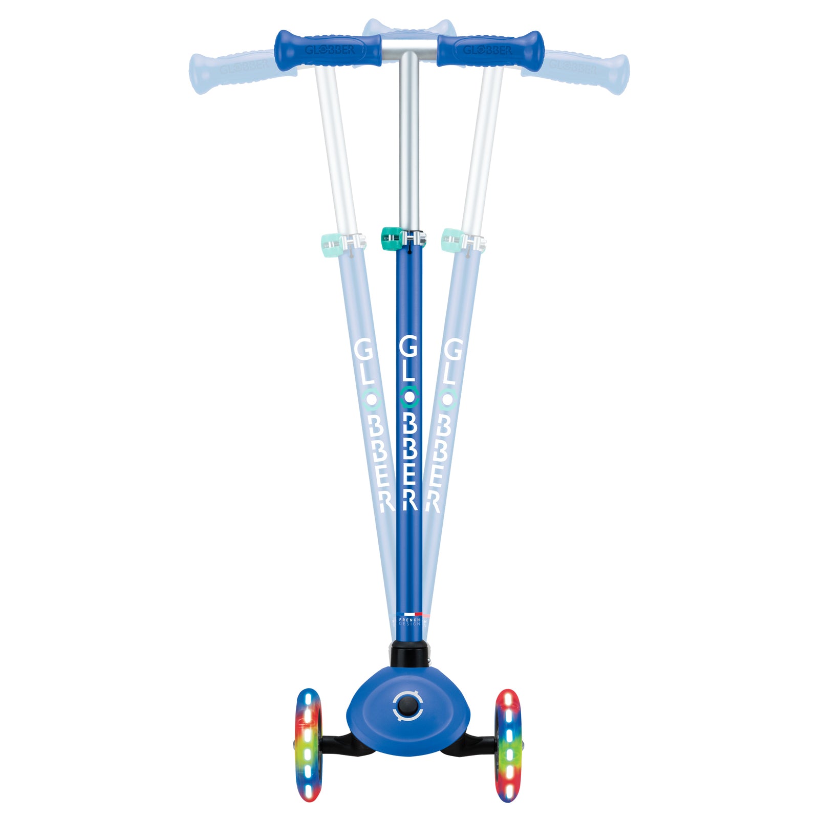 Globber Primo Plus With Lights Navy Blue/emerald Green 3 Wheel Scooter