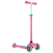 Globber Primo Plus With Lights Fuchsia Pink/sky Blue 3 Wheel Scooter