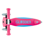 Globber Primo Fold Plus Lights 3 Wheel Scooter V2 [col:fuchsia Pink/sky Blue]