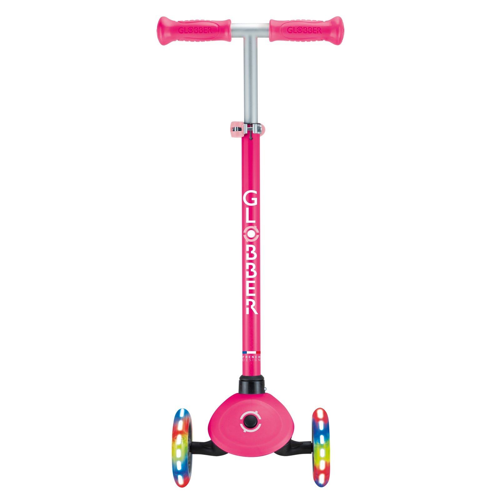 Globber Primo Lights V2 3 Wheel Scooter Fuchsia/pastel Pink