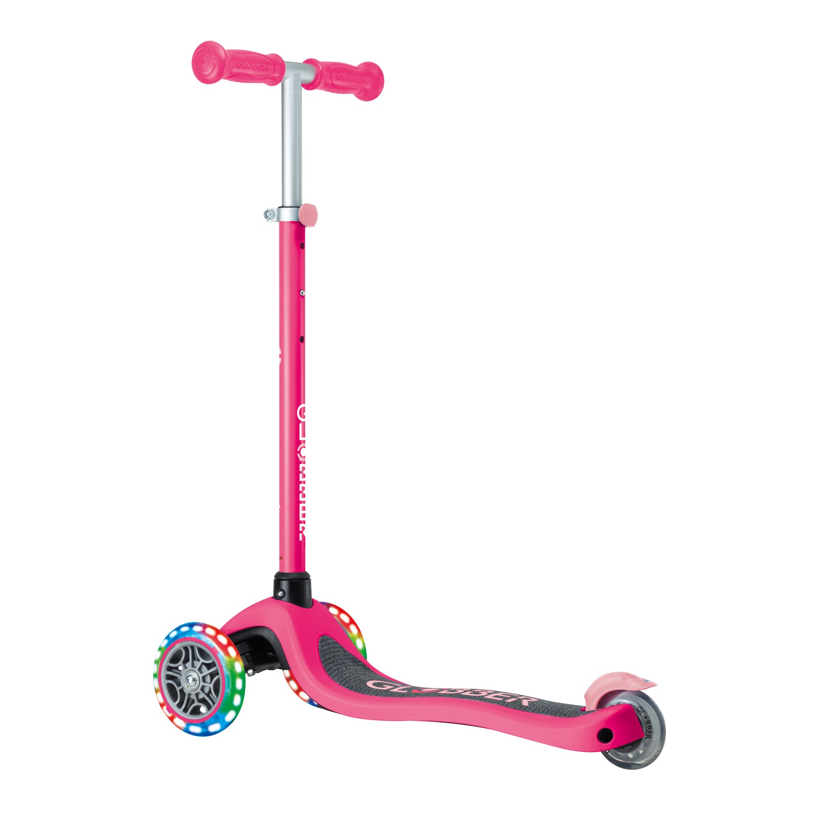 Globber Primo Lights V2 3 Wheel Scooter Fuchsia/pastel Pink