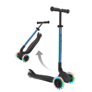 Globber Primo Foldable Scooter With Lights [col:neo Chrome]