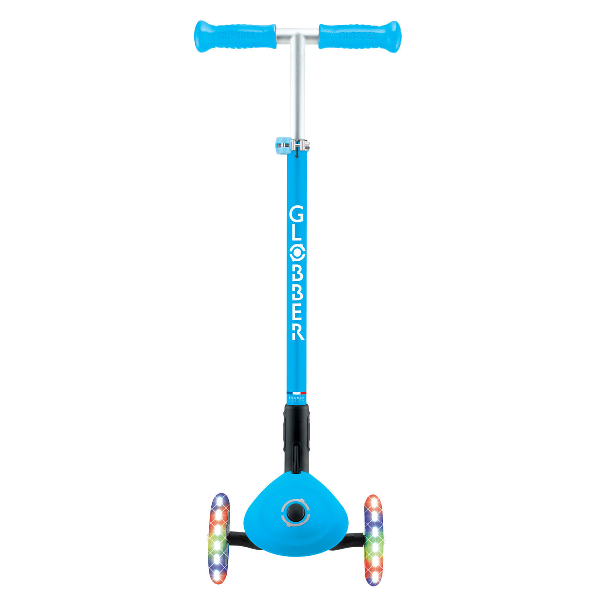 Globber Primo Foldable Lights Scooter [col:sky Blue]