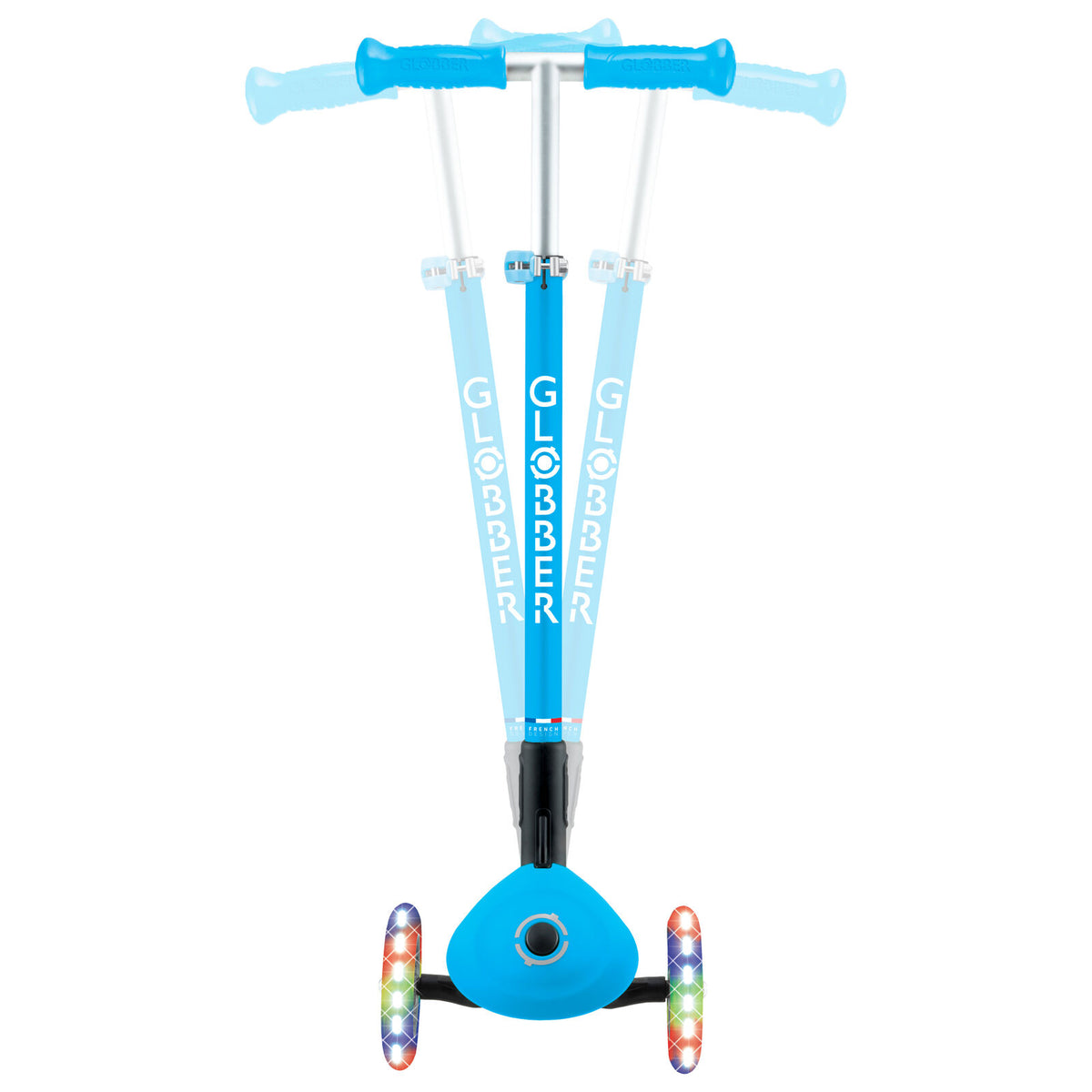 Globber Primo Foldable Lights Scooter [col:sky Blue]