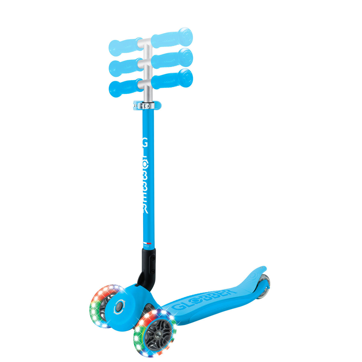 Globber Primo Foldable Lights Scooter [col:sky Blue]