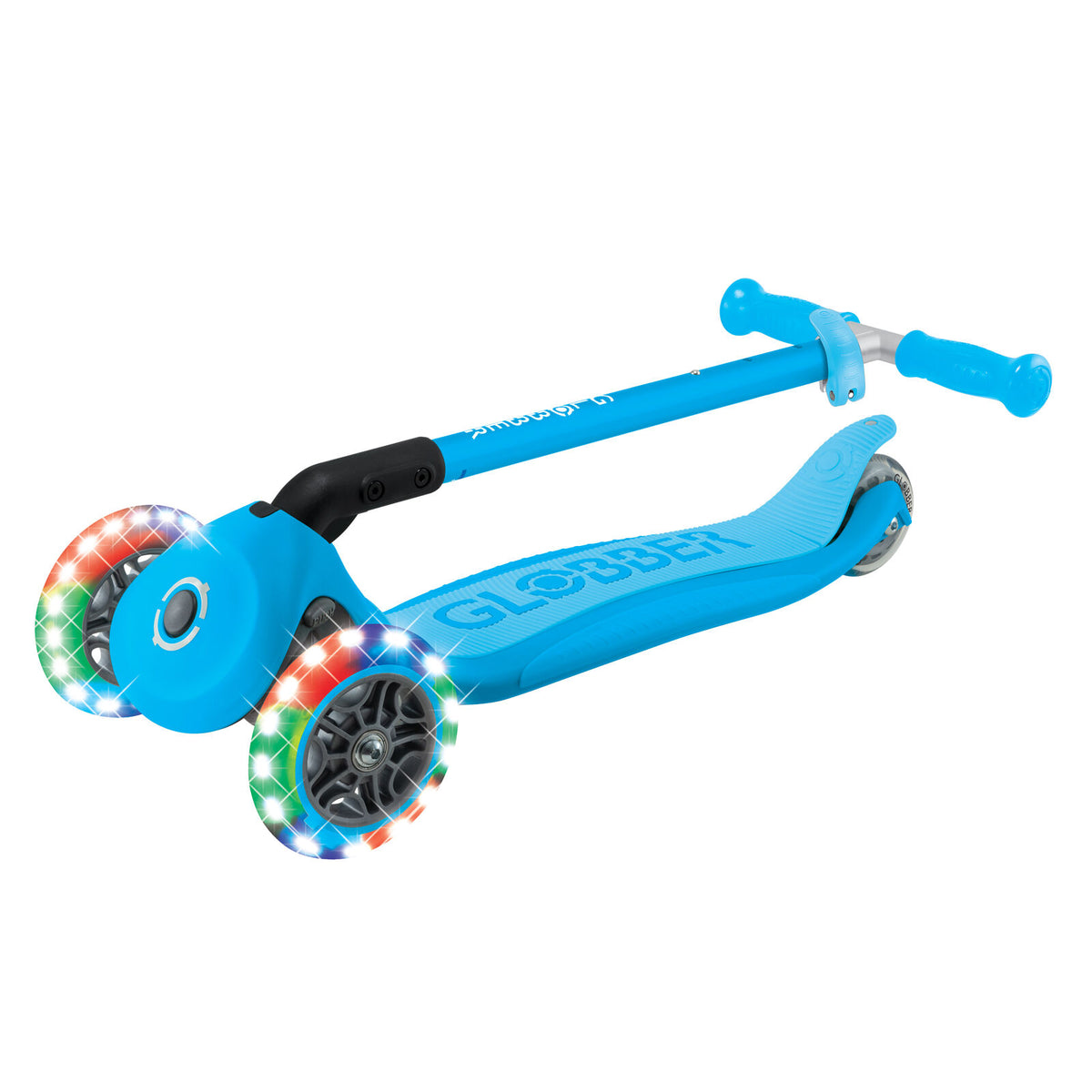 Globber Primo Foldable Lights Scooter [col:sky Blue]