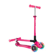 Globber Primo Foldable Lights Scooter Neon Pink