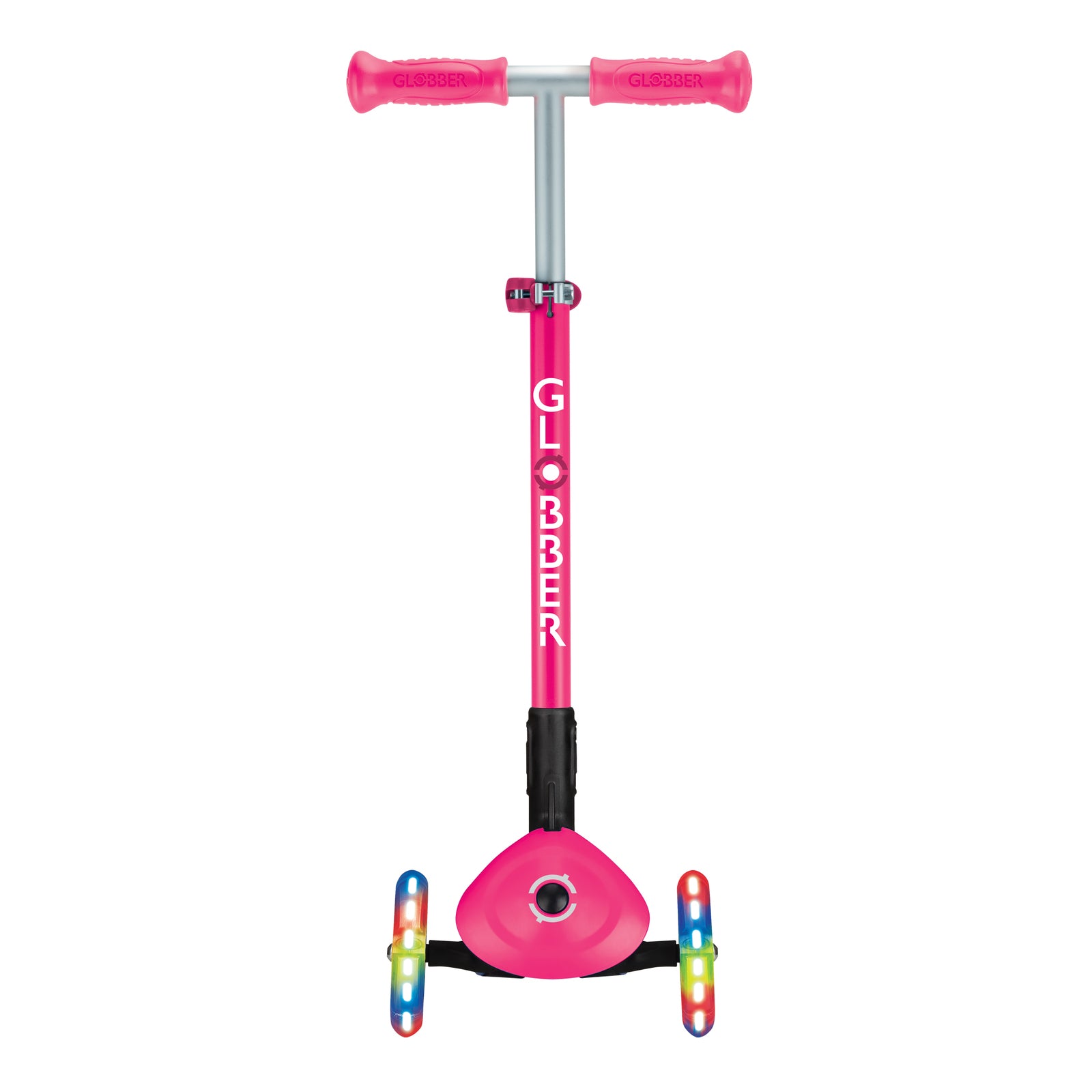 Globber Primo Foldable Lights Scooter Neon Pink