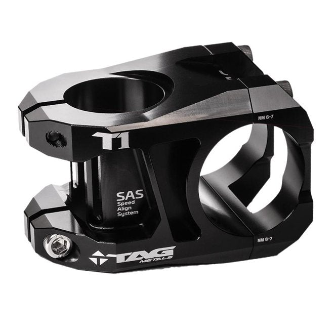 Tag Metals T1 Aluminum Stem 31.8mm Black [bar Bore:31.8mm Length:33mm Rise:0deg]