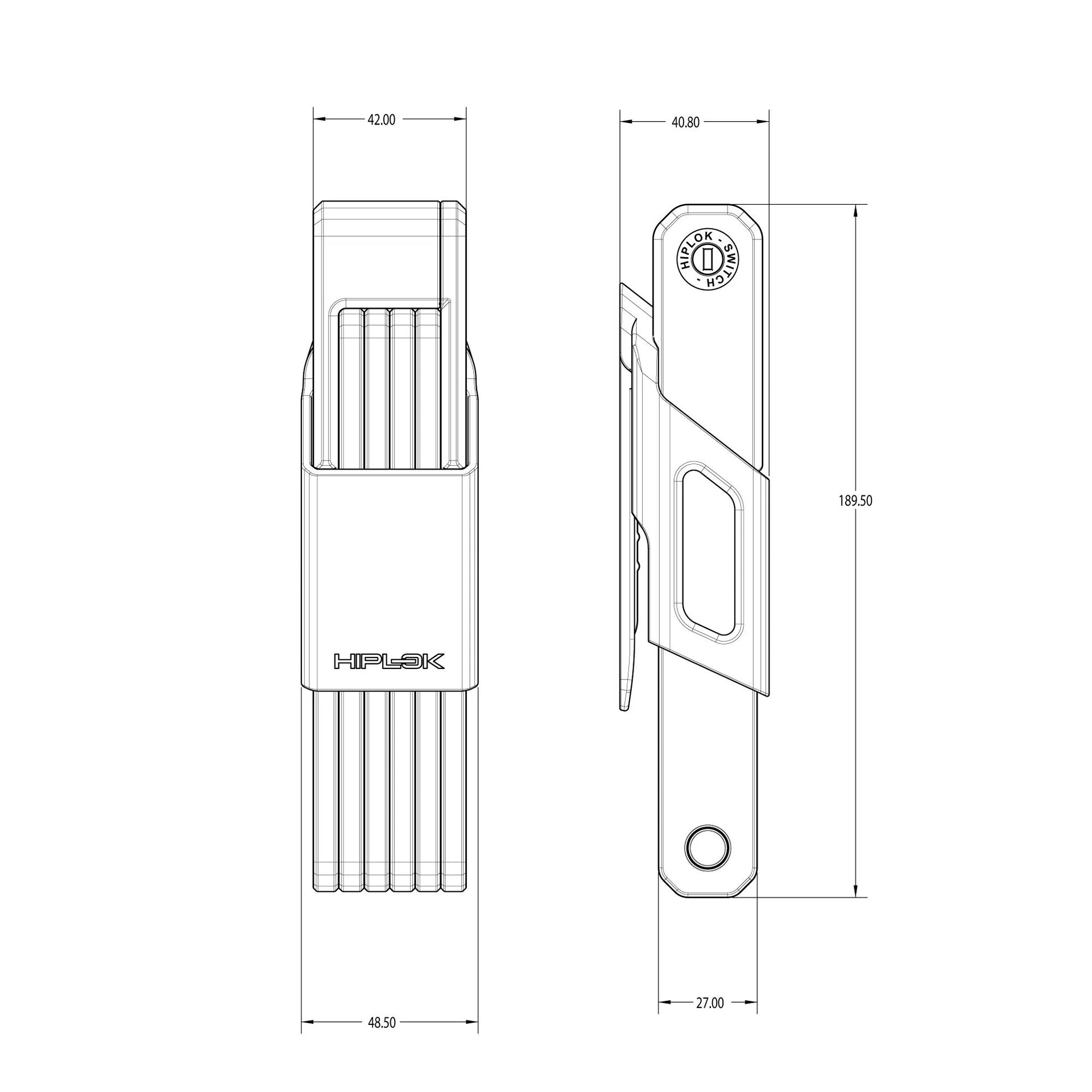 Hiplok Switch 85 Folding Lock [col:blue Type:key]