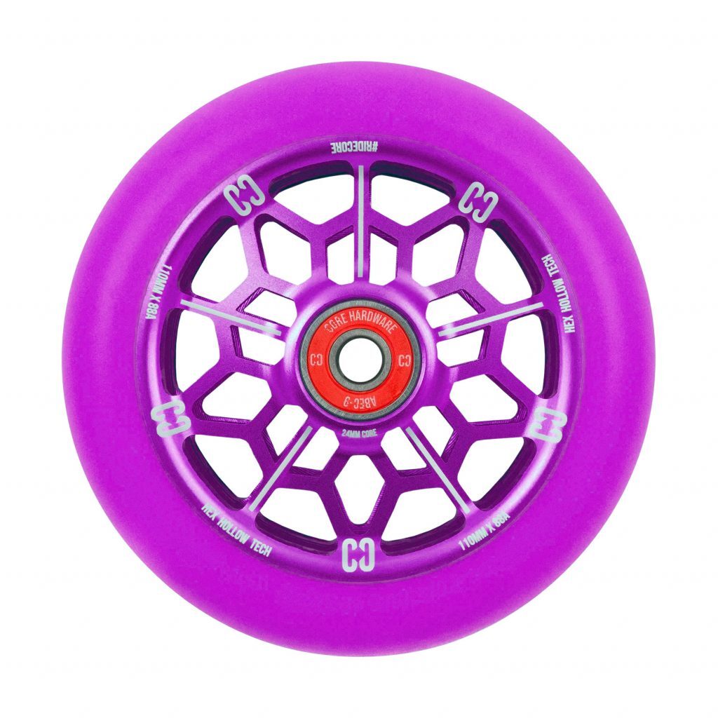 Core Hex Hollow Stunt Scooter Wheel Purple (single Wheel) [sz:110mm]