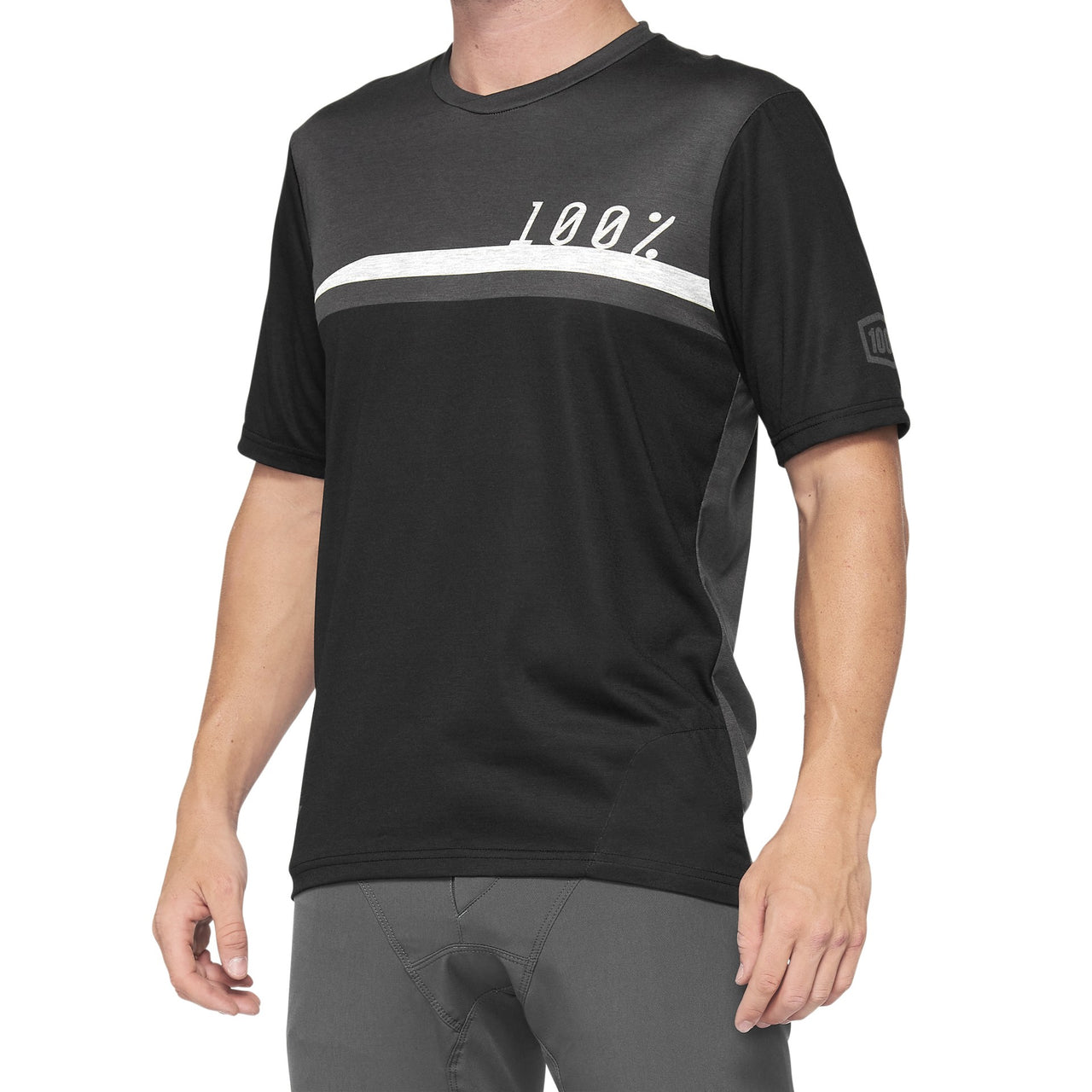 100% Airmatic Jersey Short Sleeve Black/charcoal