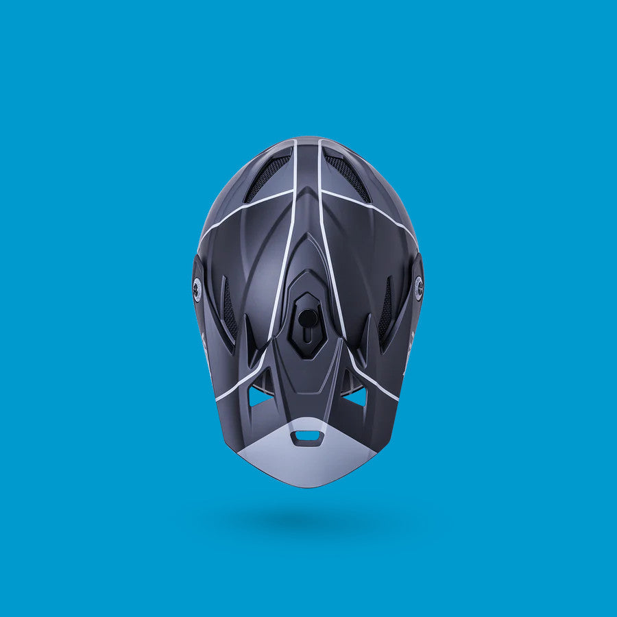 Kali Zoka Full Face Helmet [sz:md Col:stripe Matt Black/grey]