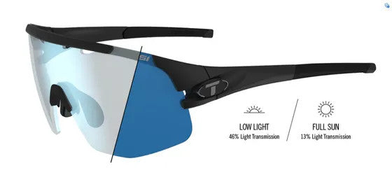 Tifosi Sledge Lite Sunglasses Fototec Matte Black Clarion Blue