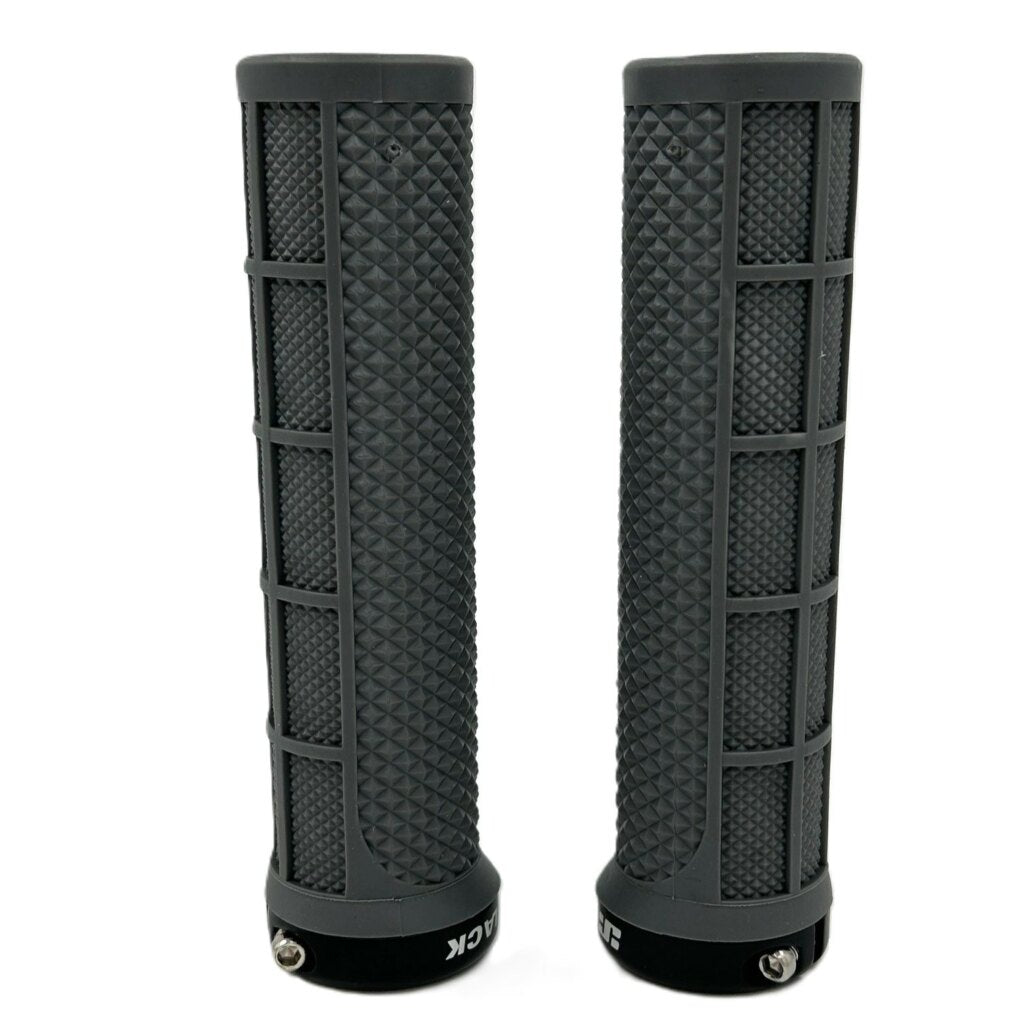 Jetblack Staple Lock On Grips Grey/black Rings [col:grey/black]