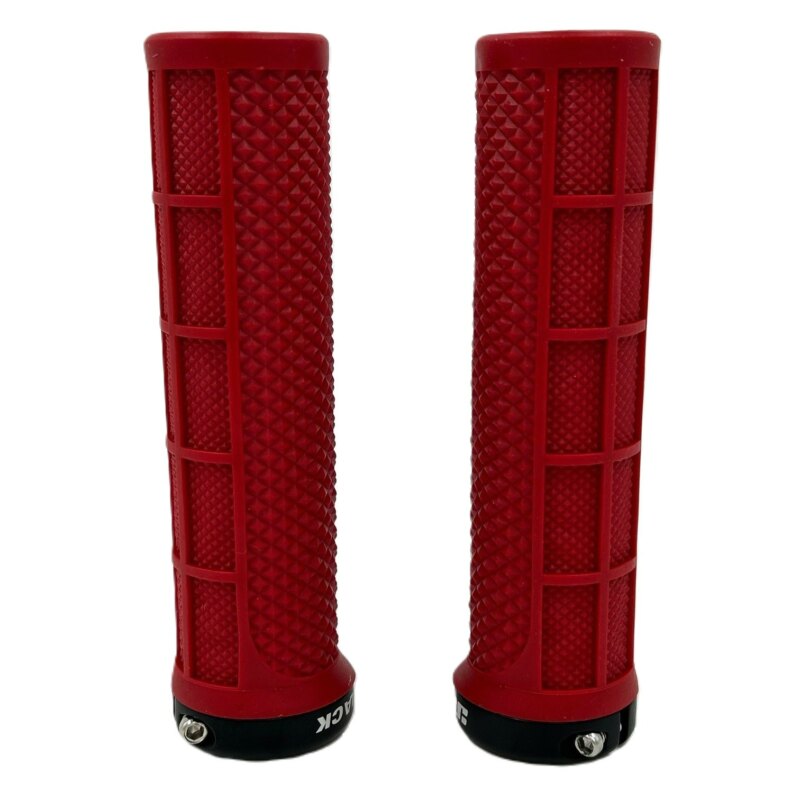 Jetblack Staple Lock On Grips Red/black Rings [col:red/black]