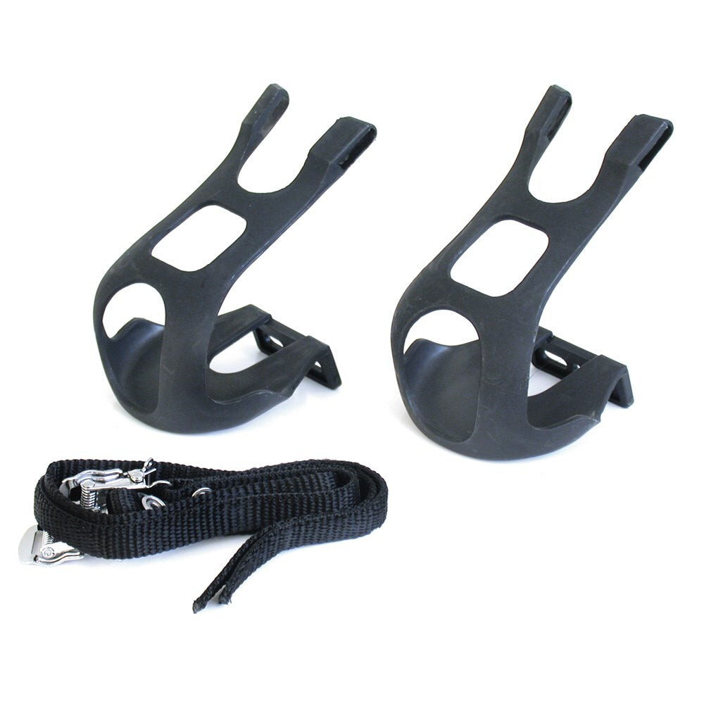 Toe Clips With Nylon Straps Mtb / Hybrid Black