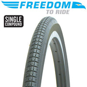 Freedom 27 X 1/4 Black Wire Bead Tyre [sz:27 Width:1.25]