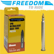 Freedom Tpu Ultralight 59g Green Gravel 700 X 32-45c 60mm Threadless Tube [sz:700 Type:presta]