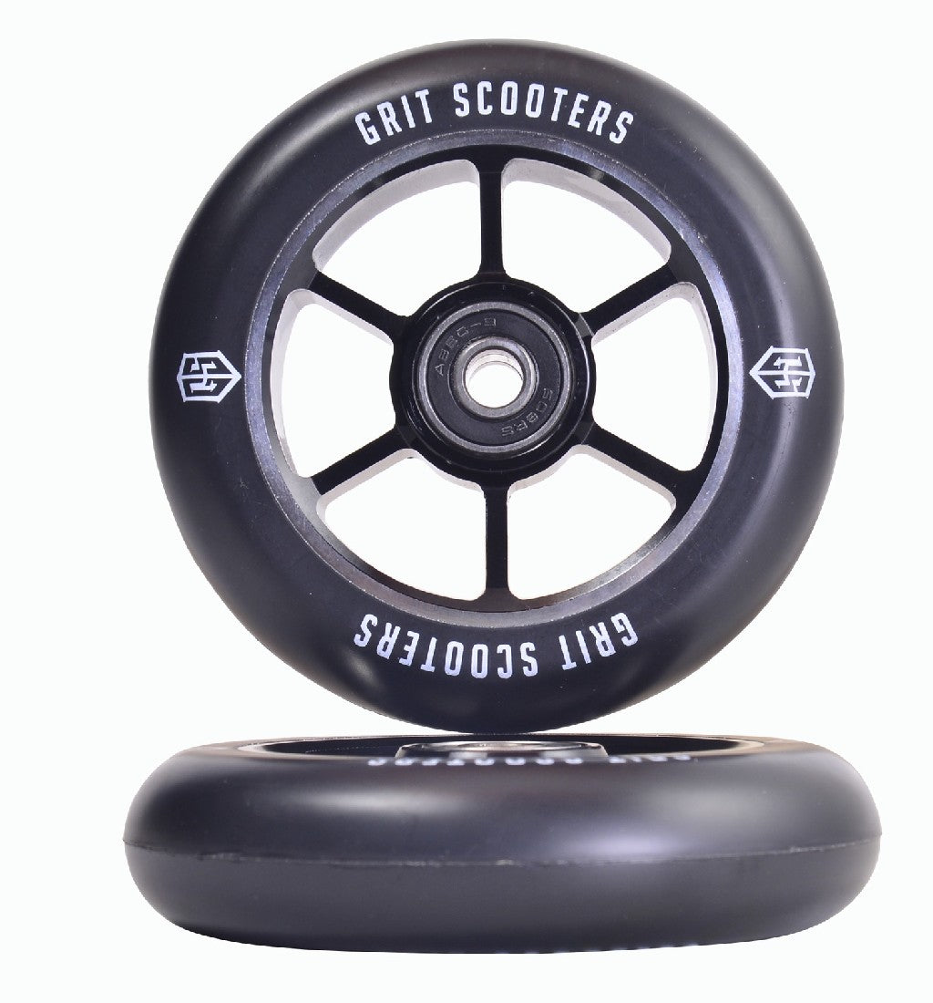 Grit Scooter Wheels Pair Black/black 100mm