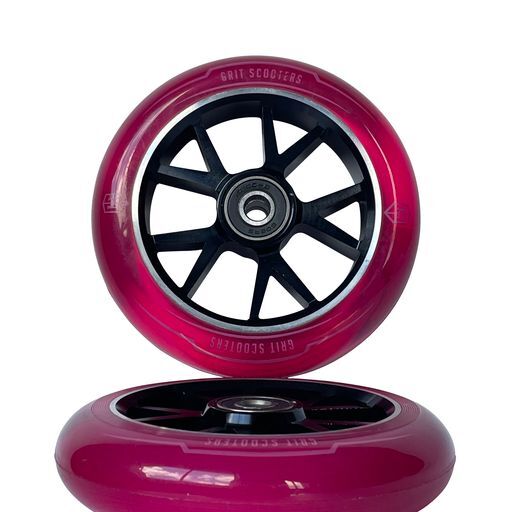 Grit Scooter Wheels Black/trans Pink Pair [sz:110mm]