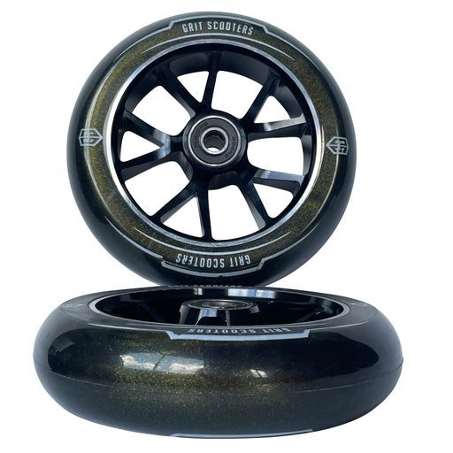 Grit Scooter Wheels Pair Black/gold 120mm