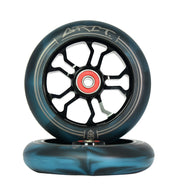 Grit Scooter Wheels 110mm Black/black Teal Swirl (pair) [sz:110mm]