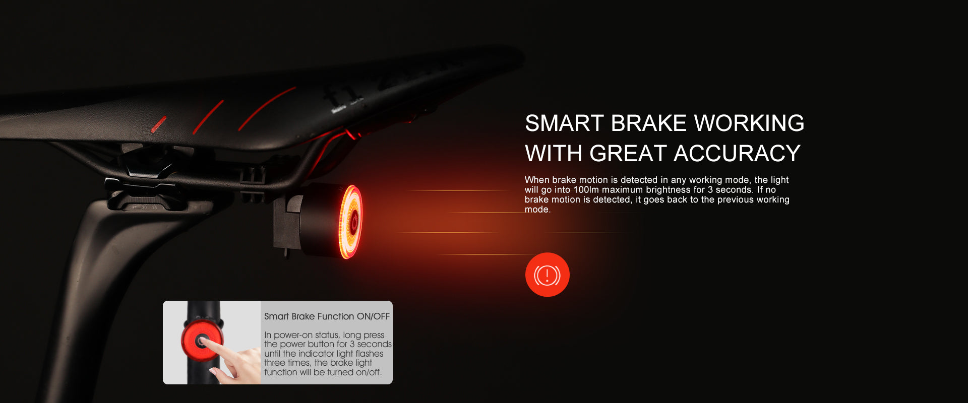 Gaciron Brake Sensor Rear Light [sz:100 Lumen]